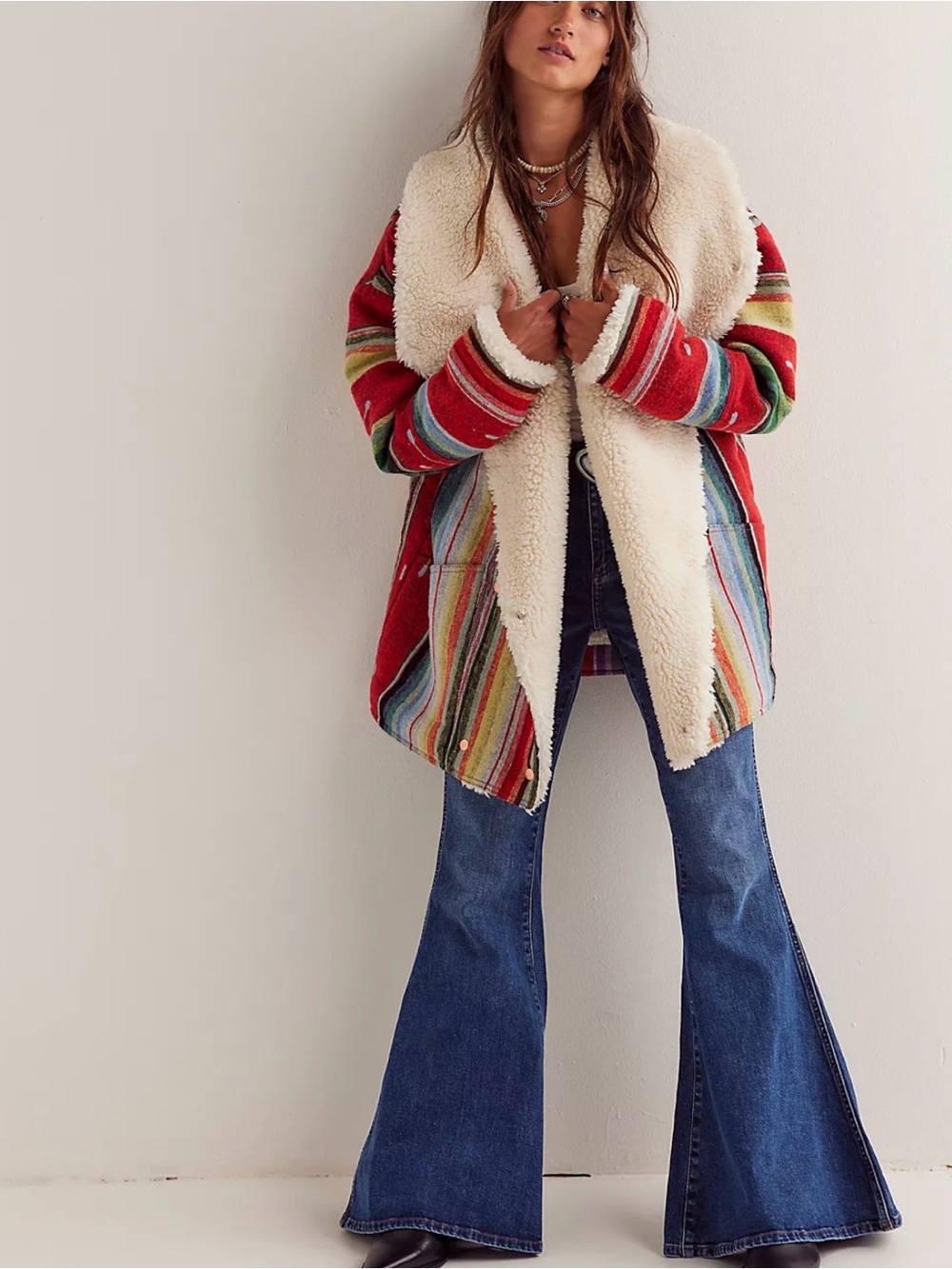 Free People-Wrangler X Lainey Wilson Southwest Sunburst Aztec Coat Jacket-S-New